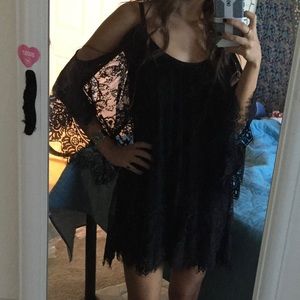 Tobi Black Lace Mini Dress